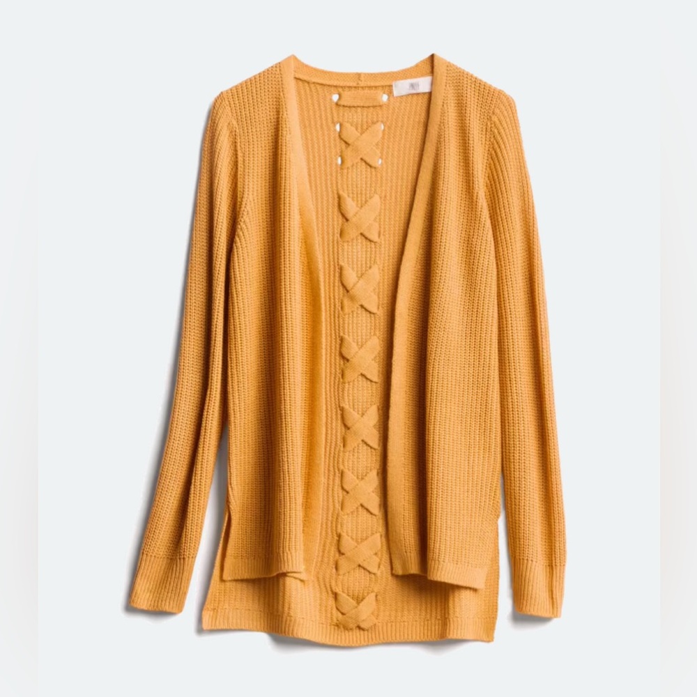 Mustard Pinque Back Detail Cardigan